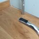 Console end table in chrome metal and smoked glass Space Age