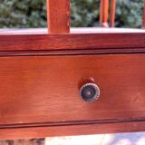 Porte-revues vintage en acajou avec poignée, style Canterbury