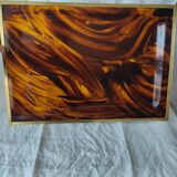 Lucite plexiglass tray in tortoiseshell style