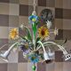 Flower chandelier in sheet metal Italy 1970s