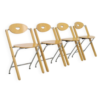 4x Chaise pliante postmoderne par Ruud-Jan Kokke pour Kembo, années 1980