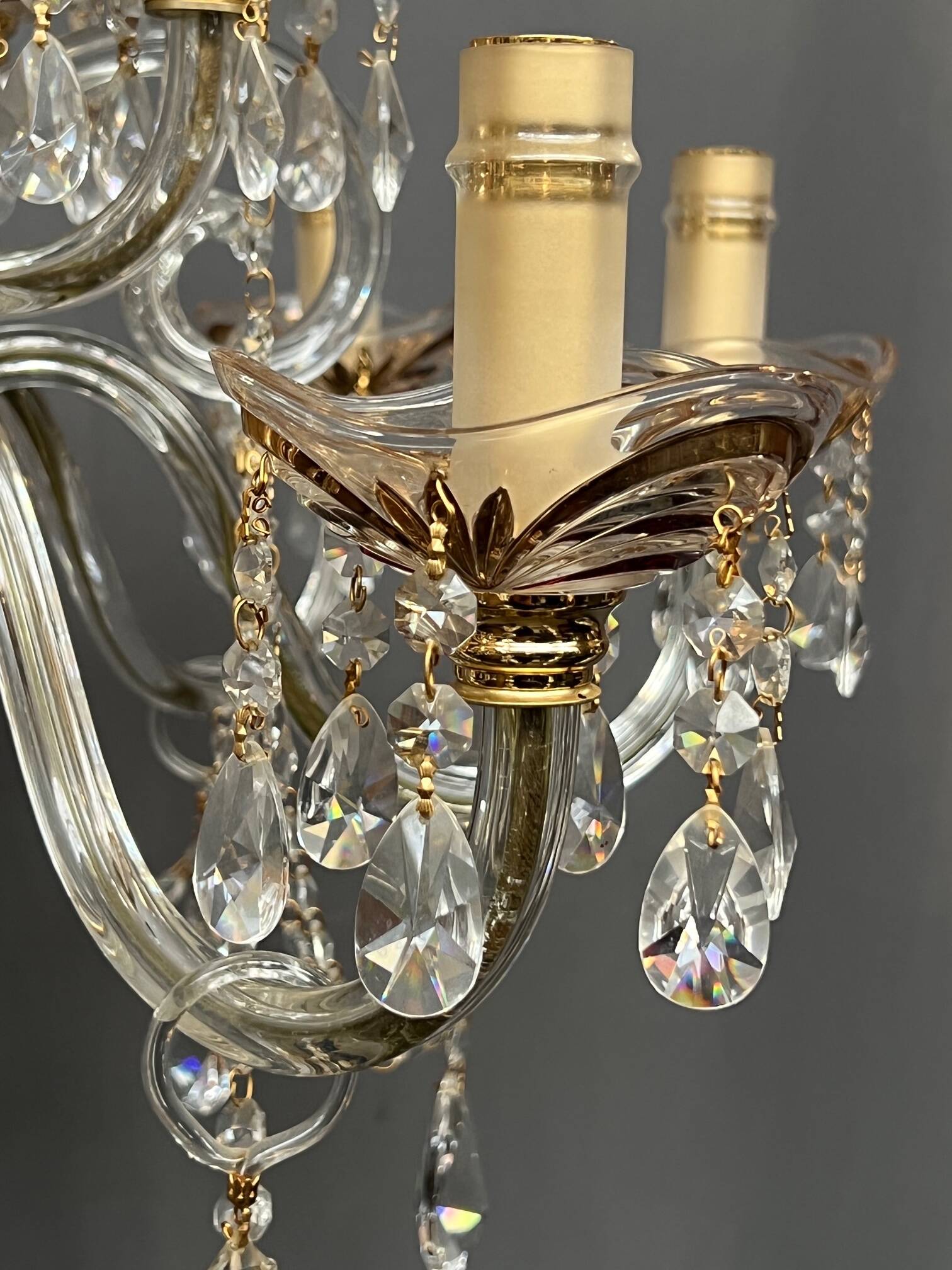 Venetian lustre. Crystal, glass, hand-painted. 12 light points.