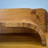 1930s Art Deco nightstands in walnut finish, Czechoslovakia