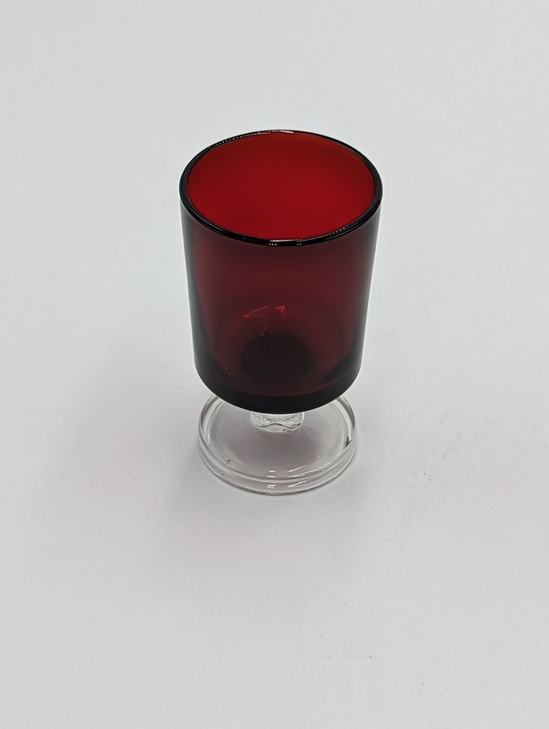 22 vintage red glass shot glasses