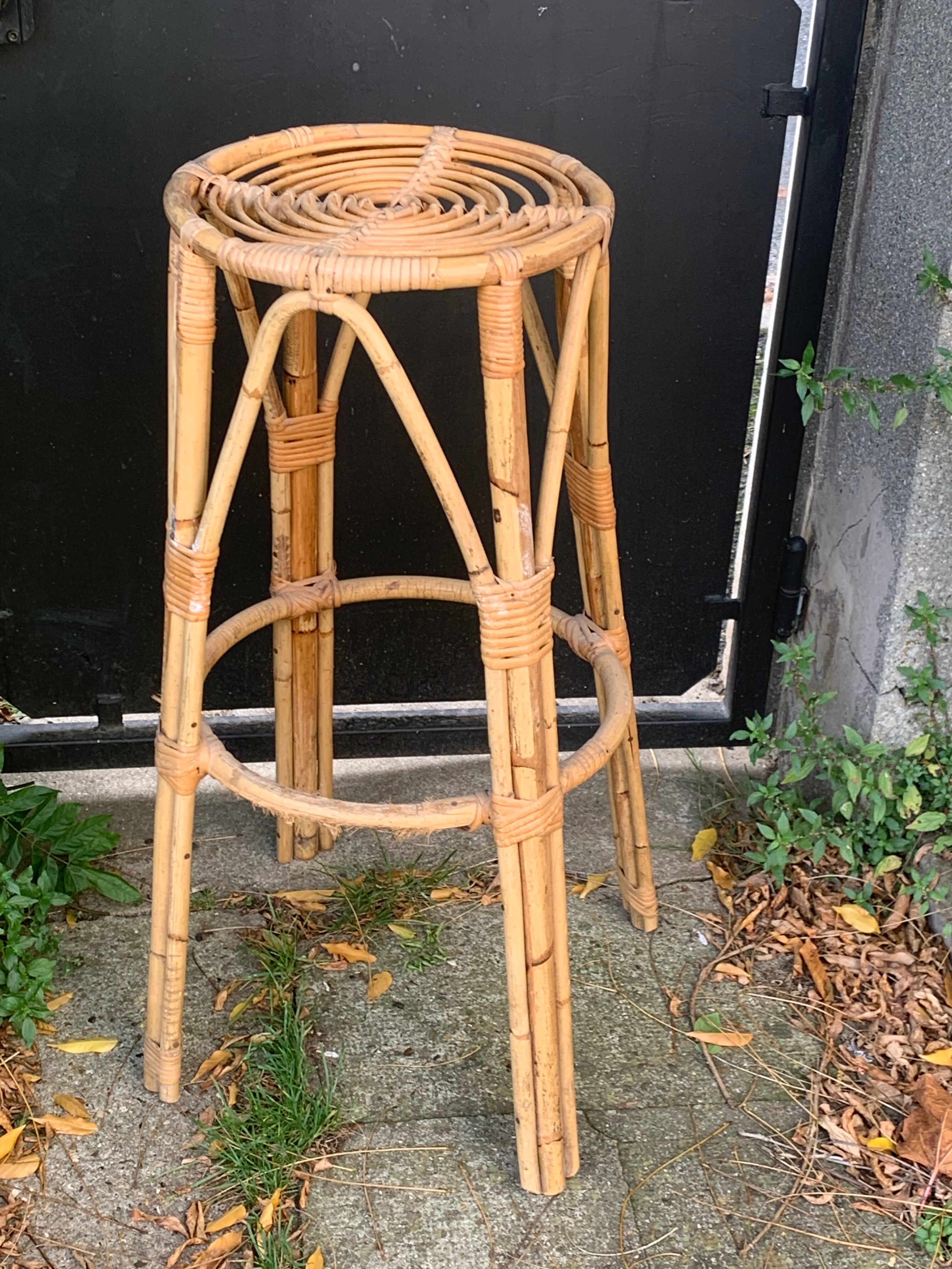 Vintage rattan bar stool 1960/70