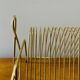 Vintage record holder in gold metal - for 50 vinyls