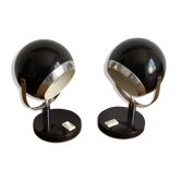 Pair of "EYE BALL" lamps. 1970. Brown.