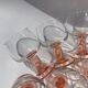 10 wine glasses foot pink orange diameter 7cm