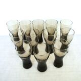 Series of 12 blown glass glasses