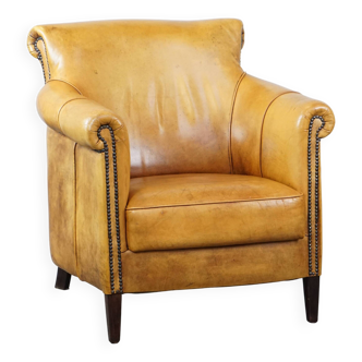 Cow leather armchair in a unique color