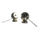 60s lamp set Reggiani Eyeball  chromed globe wall lamps - space age desk lamps