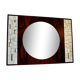 Vintage rosewood and ceramic mirror by berthold muller 1950