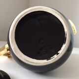 Vintage black and gold ceramic coffee pot, 1950s