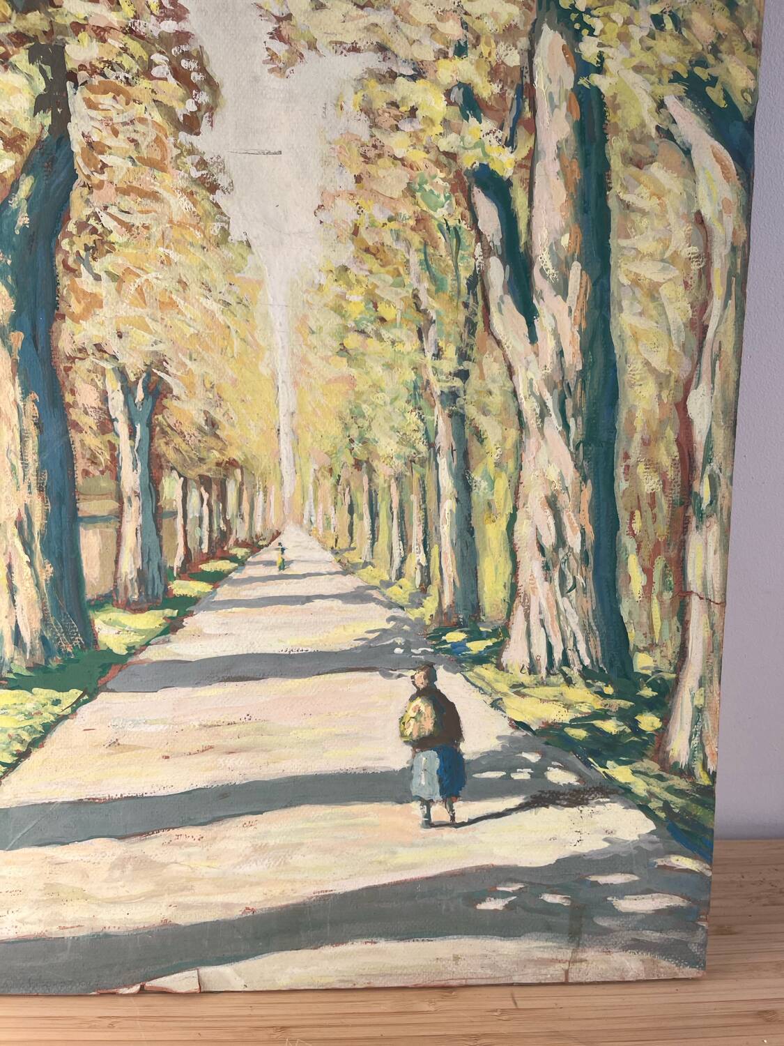 Bright walk, oil on paper signed Vero Cim.