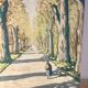 Bright walk, oil on paper signed Vero Cim.