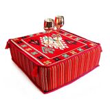 Oriental red floor couch table