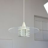 Scandinavian Duett Plexiglas and Metal Pendant Lamp from Landskrona Sweden