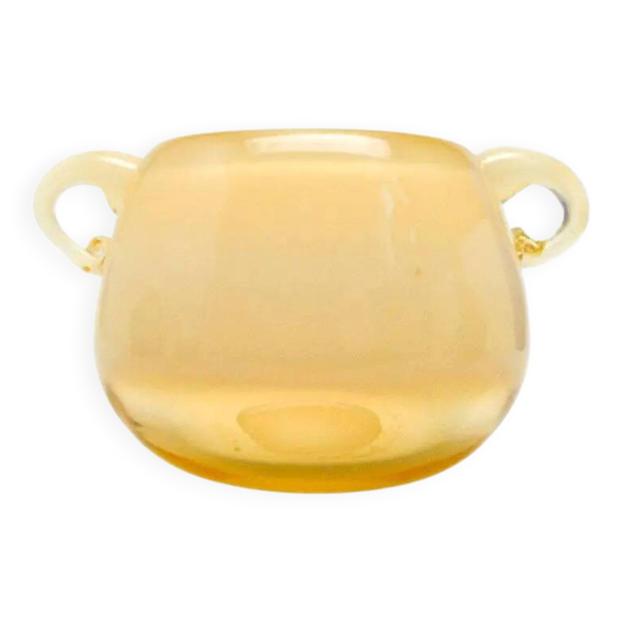 Mid-century modern vase, beige glass, designed by M. Jakubas, Poland, 1970s