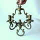 Brass wall candle stick with two arms - handmade - Vintage