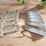 12 Art Deco frosted glass animal knife rests 1930