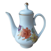 Cafetière en faience motif floral, cafetière verseuse style bohème