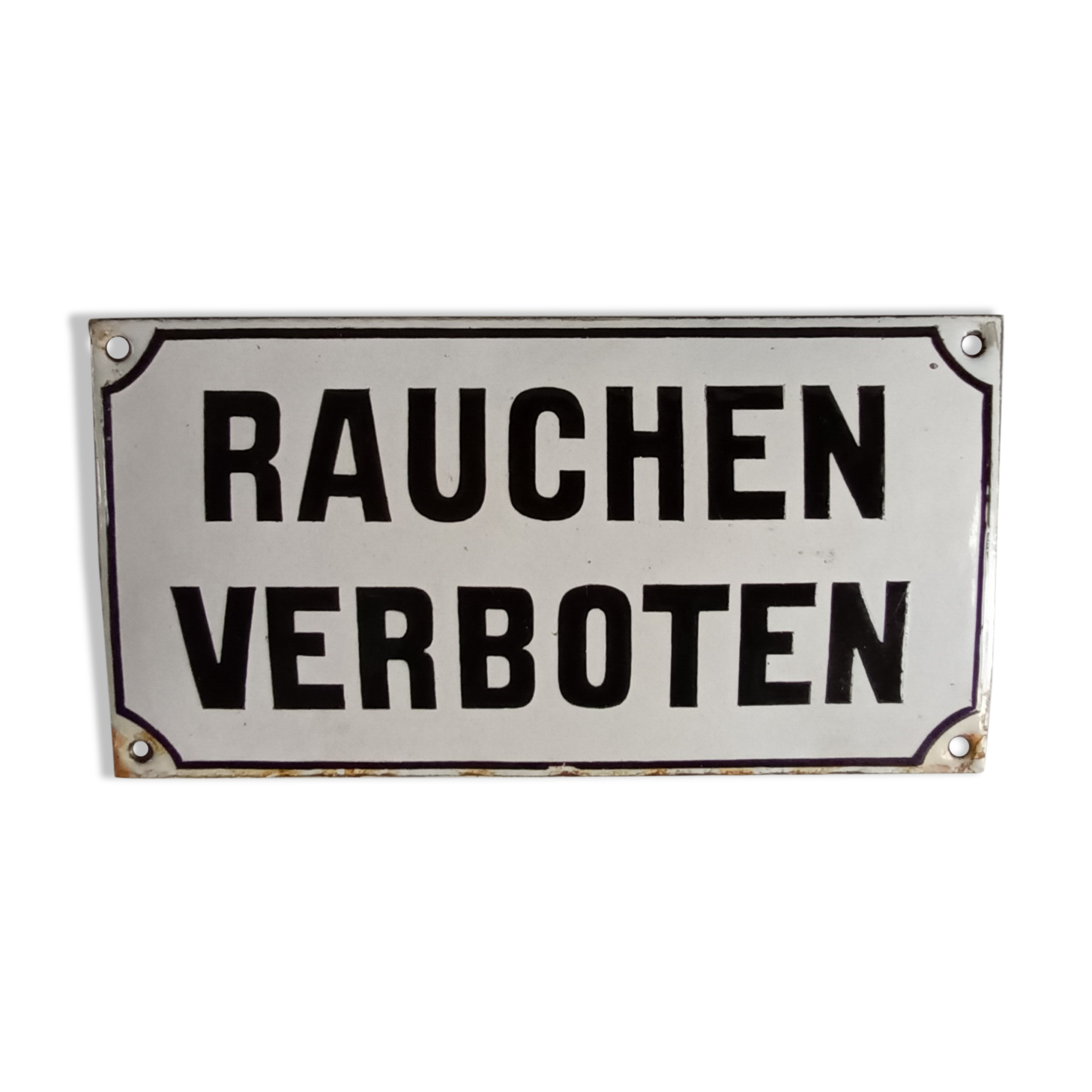 Enamelled plate "rauchen verboten"
