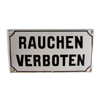 Enamelled plate "rauchen verboten"