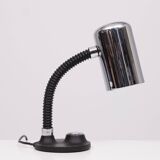 Egon hillebrand chrome goose neck table lamp 1970s