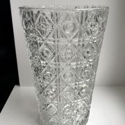 Large molded glass vase 50s art deco style