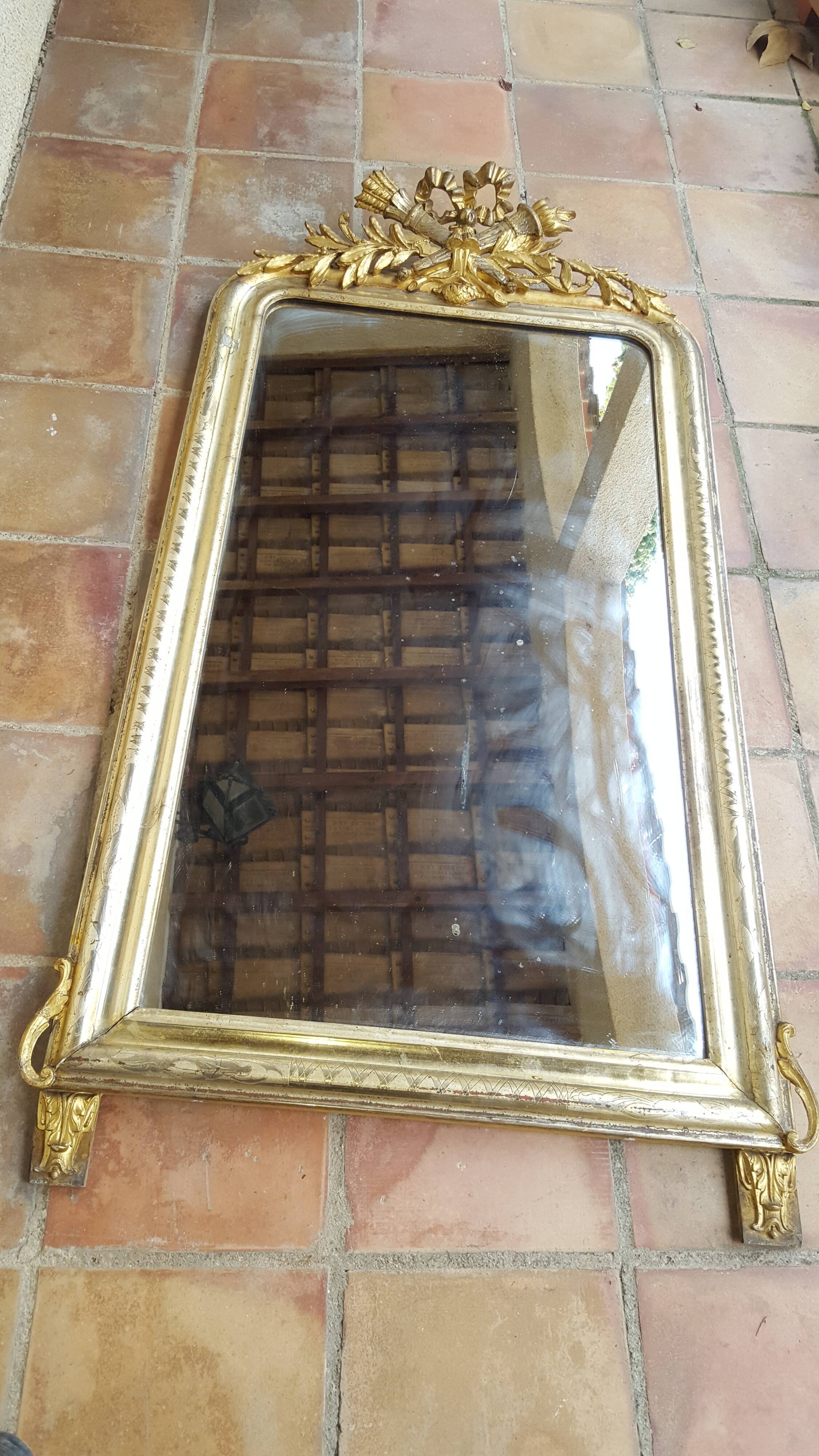 Large mirror style Louis XV , late 19th em , early XX em 82x150cm