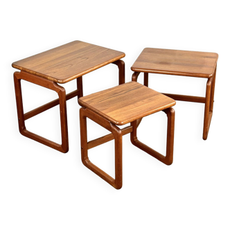 Danish design set of teak nesting tables