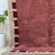 Handwoven rug 150x250 cm, wool, burgundy, grey, beige, Morocco