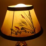Lamp or night light bronze and ceramic glazed flowers