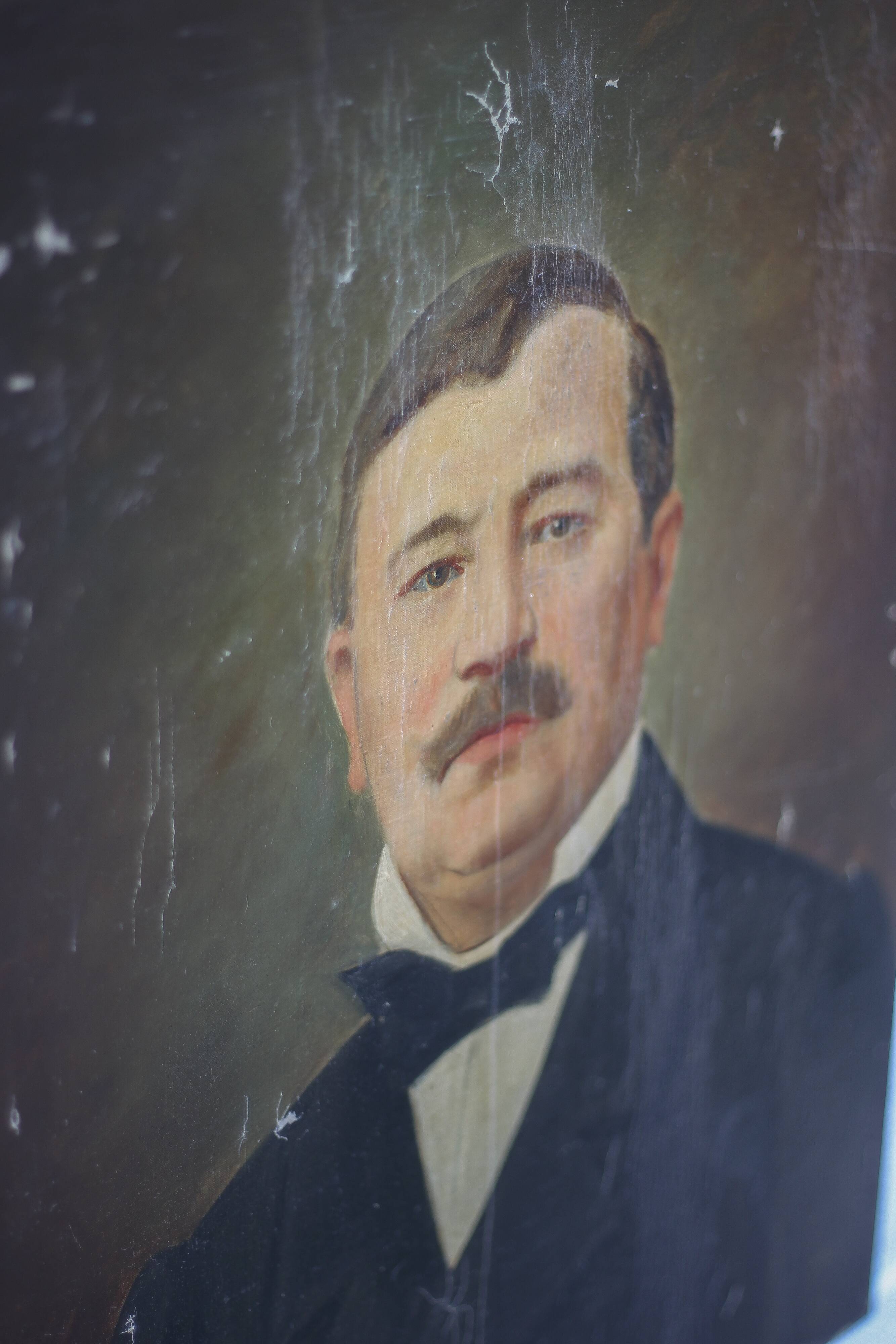 Signed painting, painting on canvas portrait man, oil on canvas