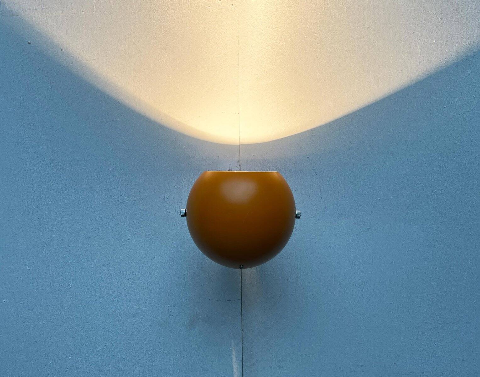 Mid-century Danish space age yellow ball wall lamps by Louis Poulsen, 1960s, set of 3.