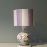 Large vintage ceramic table lamp with oriental images.
