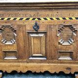 18th century German Baroque travel trunk – dated 1737 – with ebony inlay