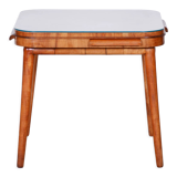 Restored Art Deco Cherry-Tree Card Table, New Varnish, Czechia, 1940s