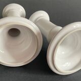 Antique White Ceramic Candlesticks