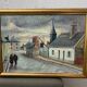 Oil painting Couple in a village 51.5cmX38cm canvas signed framed