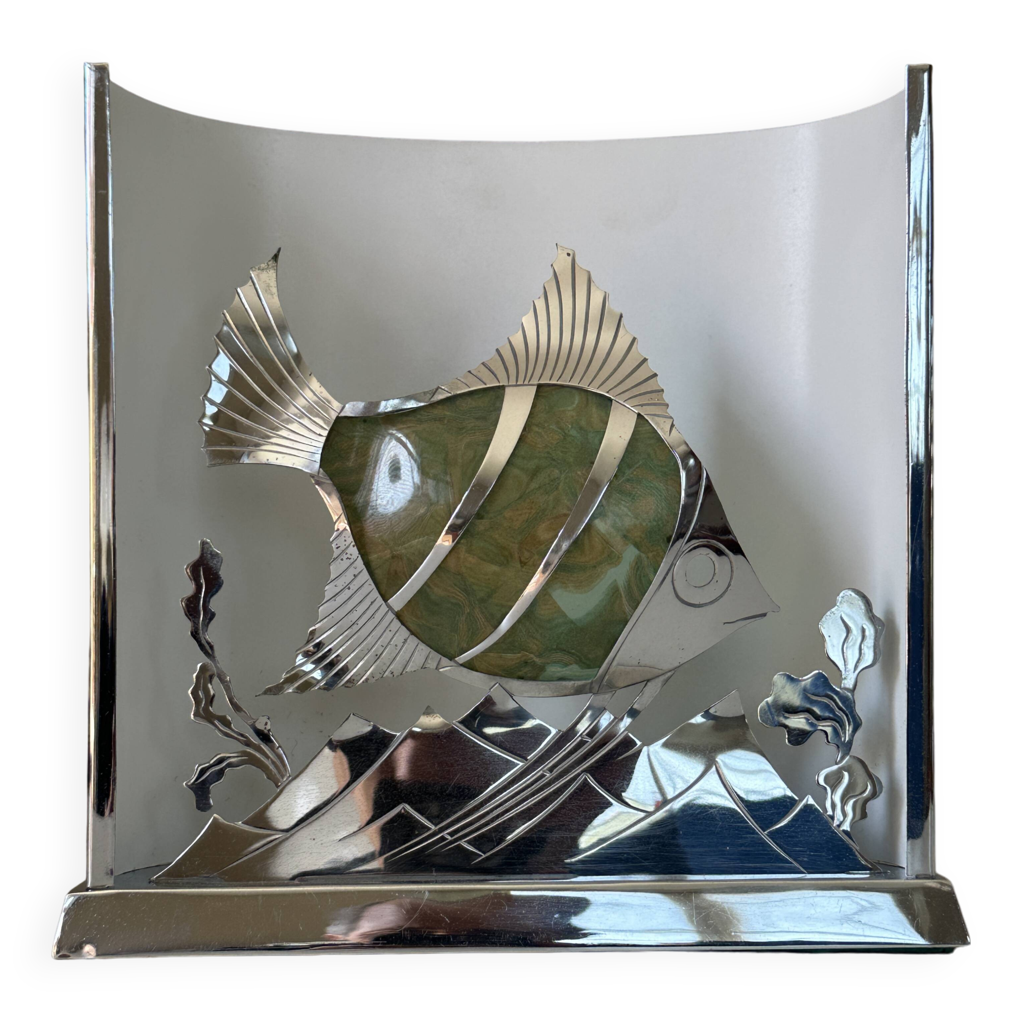 Fish lamp signed vintage design 50s