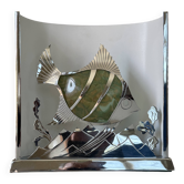 Fish lamp signed vintage design 50s