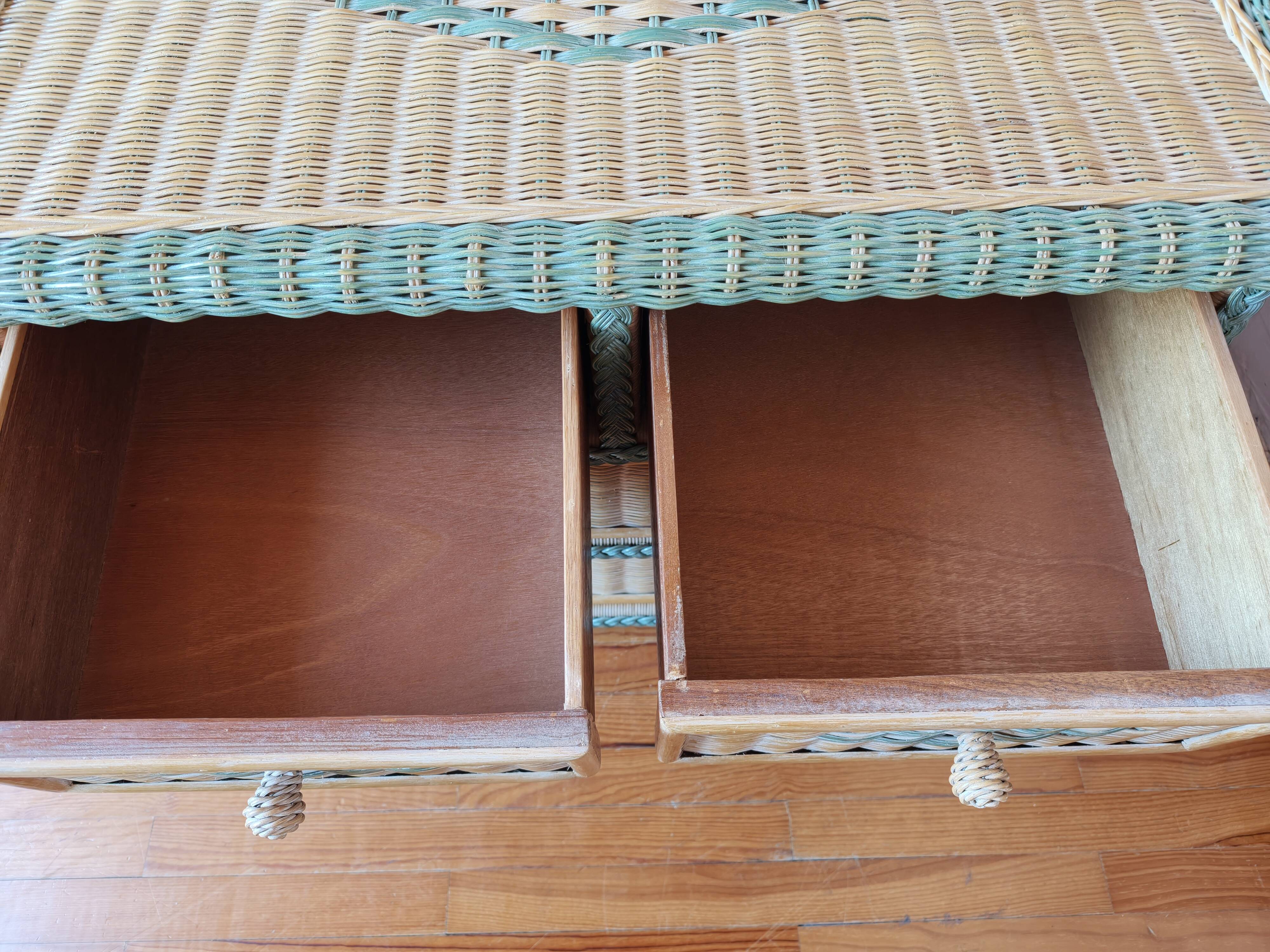 Rattan and wicker commode from the 70s – 80s