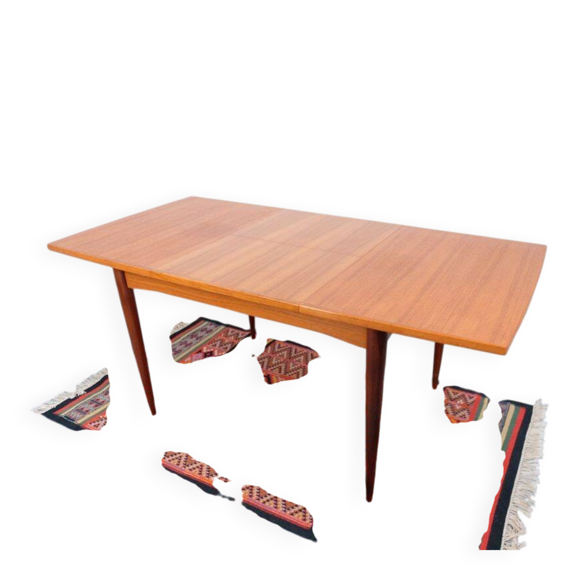 Vintage dining table from the 60s/70s, in teak, retro/vintage style, made of teak.