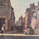 Oil on canvas 20th century street scene by Jacques Louis Barcat