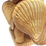 Elephant bass table in rattan.