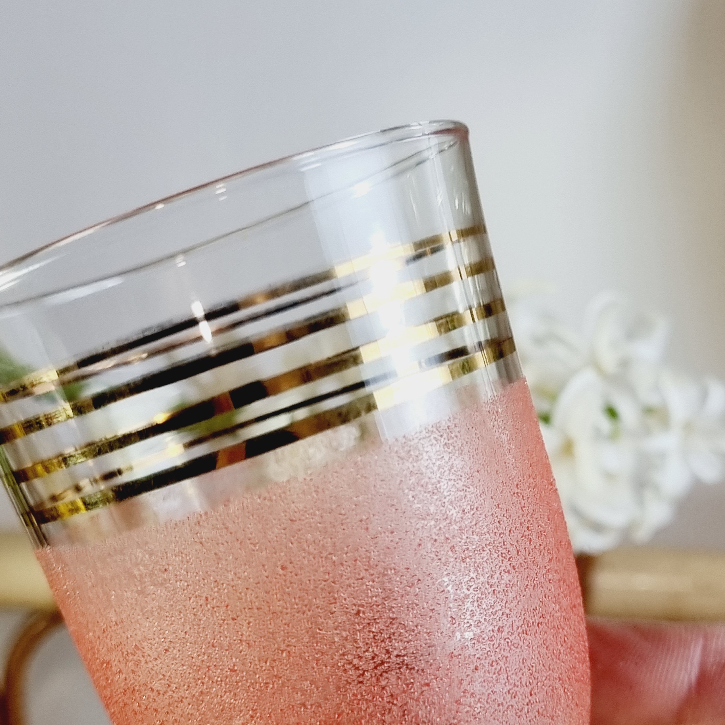 Set of 15 colored granite glasses