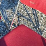 Set de 9 chaises pliantes  des années 70 tweed et métal chromé