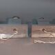 Pair of Spage Age 1970 chrome wall lights.