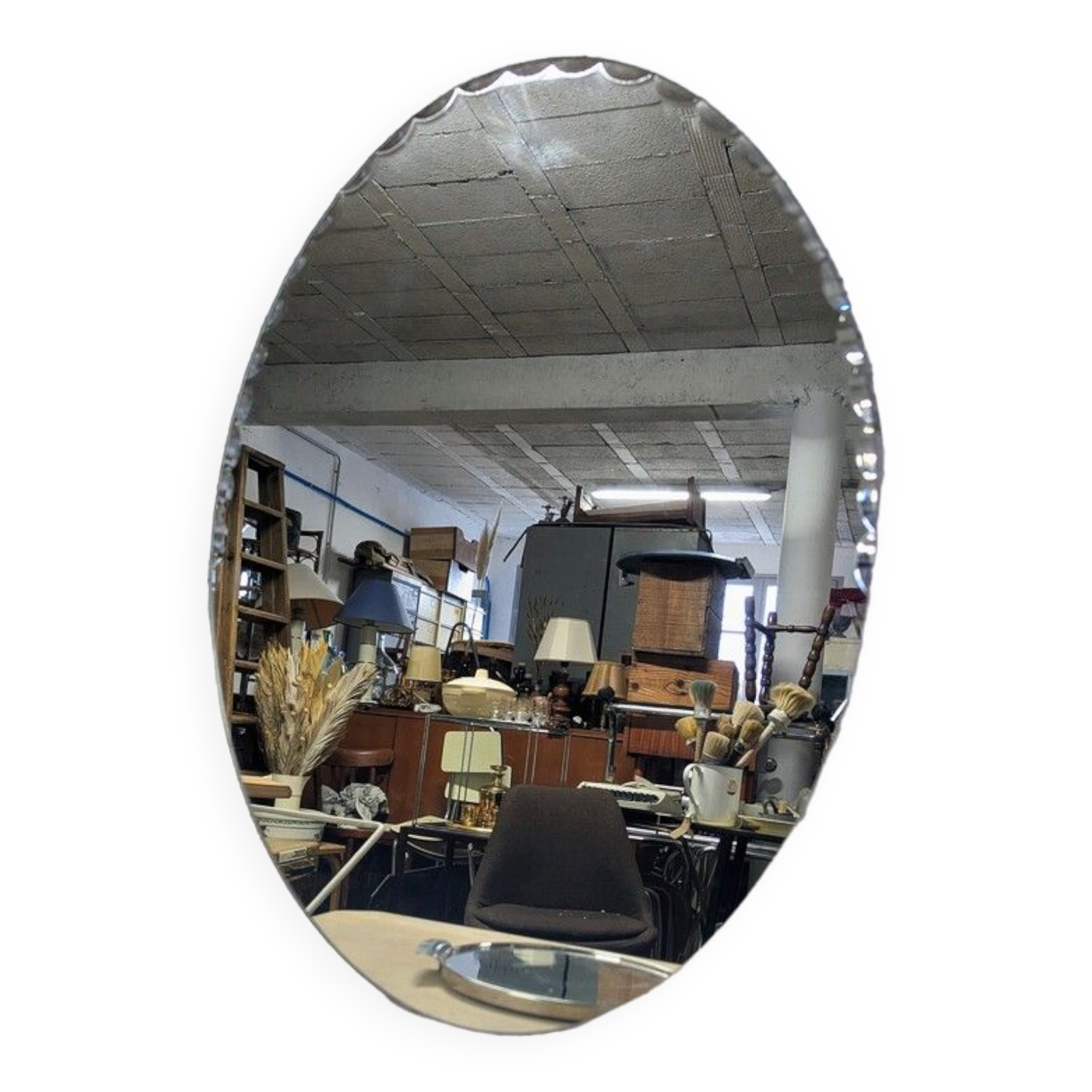 Beveled oval mirror 60x44cm